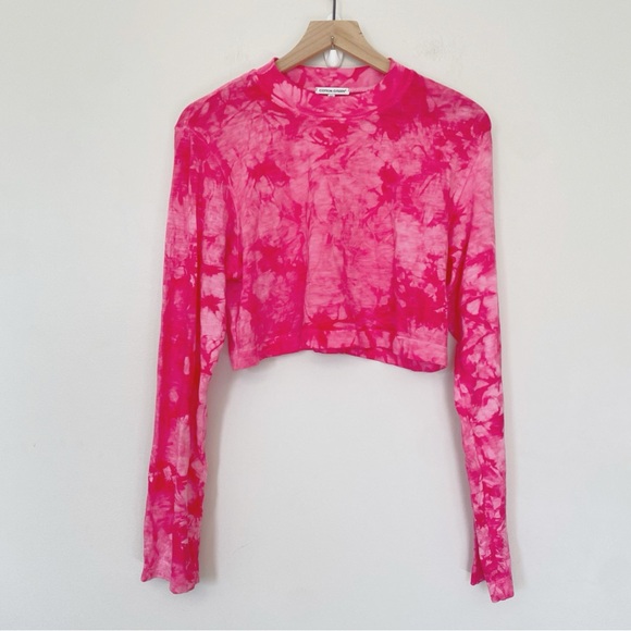 COTTON CITIZEN Women's Tokyo Crop Shirt in Hot Pink Crystal size XS - Picture 3 of 8